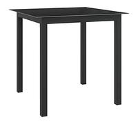 Iiaky Tavolo da Giardino Nero 80x80x74 cm in Alluminio e Vetro-Tavolo Pieghevole Rettangolare Multifunzione Con Piano E Struttura Richiudibile Salvaspazio,Per Arredo Esterno,Interno,Giardino,Terrazzo,