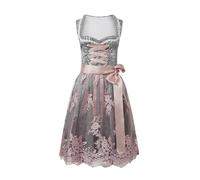IIBOOYYE Women's Vintage German Oktoberfest Costumes 2 Piece Dirndl Dresses Set for Bavarian Carnival Grey XXL