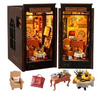 iiecreate Kit fai da te Book Nook 3D Puzzle in legno, casa delle bambole con LED fermalibri fai da te Kit per casa delle bambole Artigianato Hobby Regali