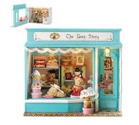 iiecreate Kit fai da te per casa delle bambole in miniatura, mini casa delle bambole in legno con mobili e antipolvere, per bambini, adolescenti, adulti (fiaba dell'orso)