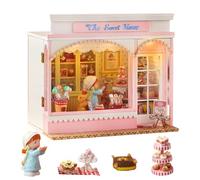 iiecreate Kit per casa delle bambole in miniatura fai da te, mini casa delle bambole in legno con mobili e antipolvere per bambini, adolescenti e adulti (casa delle caramelle)