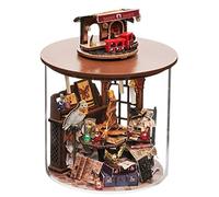 iiecrKiie Kit fai da te in miniatura e mobili per casa delle bambole, mini casa delle bambole 3D in legno, modello artigianale con copertura antipolvere e LED, idea creativa per la stanza per San