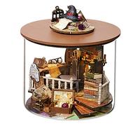 iiecrKiie Kit fai da te in miniatura e mobili per casa delle bambole, mini casa delle bambole 3D in legno, modello artigianale con copertura antipolvere e LED, idea creativa per la stanza per San