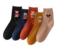 IIG Womens_Socks_100 Calzini da Donna, Orso Carino 1-5 Paia, 4-8