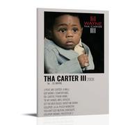 IIICanvas - Poster decorativo da parete per camera da letto, motivo: Lil Wayne Tha Carter, stampa artistica da parete, stile retrò, per la casa e la camera da letto, 40 x 60 cm, stile cornice