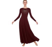 iiniim Abito da Danza Liturgica di Lode Donna Vestito da Ballo Lirico Donna Abito Balletto Vestiti Ballo Standard Ballerina Liturgia