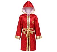 iiniim Bambini Completo Box Bimbo Accappatoio Da Boxe Bambino Costume Festa | Lunghezza Lunga,Con Tasche,Design Cappuccio,Cosplay,Eventi Arti Marziali,Grappling,Muay Thai,Spettacolo Teatrale,Training