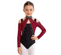 iiniim Bambini Leotard Da Ballo Per Ragazze Unitard Ginnastica Maniche Lunghe Bambine Body Ginnastica Bambine Costume Da Spettacolo Borgogna 15-16 anni