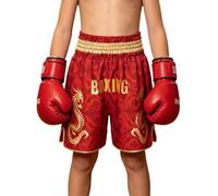 iiniim Bambini Pantaloncini Kick Boxing Ragazzo Training Shorts Leone Thai Rosso 5-6 Anni