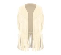 iiniim Costume Da Cowboy Western Per Bambini Gilet Con Frange Hippie Anni E Dettagli Con Borchie Per Feste A Tema Western Anni Beige Albicocca 5-6 anni