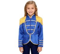 iiniim Costume Direttore Banda Musicale Batteristi Bambini Giacca Della Guardia Reale Uniforme Comandante Banda Musicale Marcia Blu reale 15-16 anni