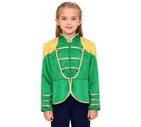 iiniim Costume Direttore Banda Musicale Batteristi Bambini Giacca Della Guardia Reale Uniforme Comandante Banda Musicale Marcia Verde 5-6 anni