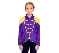 iiniim Costume Direttore Banda Musicale Batteristi Bambini Giacca Della Guardia Reale Uniforme Comandante Banda Musicale Marcia Viola 13-14 anni