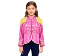 iiniim Costume Direttore Banda Musicale Batteristi Bambini Giacca Della Guardia Reale Uniforme Comandante Banda Musicale Marcia Rosa scuro 9-10 anni