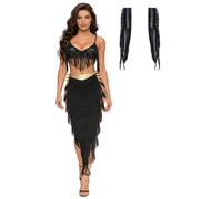 iiniim Donna Set Di Costume Per Danza Del Ventre Per Donne Costumi Per La | Costumi Disco,Costume Con Frange Danza Del Ventre,Set Pomponi Festival Rave,Danzatrice,Tema Indiano,Concerto,Prestazione