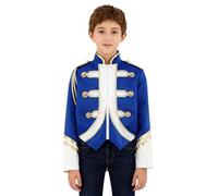 iiniim Giacca Majorette Da Banda Musicale Per Bambini Cappotto A Maniche Lunghe Con Cerniera Costumi Cosplay Festa Di Halloween Carnevale Blu reale 5-6 anni