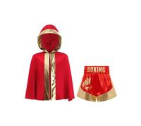 iiniim Insieme Di Attrezzature Da Box Per Bambini Pantaloncini E Kimono Da Box Abbigliamento Da Allenamento Abiti Da Boxeur Per Il Cosplay Oro rosso 11-12 anni