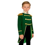 iiniim Traje Principe Reale Il Cosplay Bimbi Giacca In Velluto Con Maniche Lunghe E Frange Uniforme Vittoriano Smoking Verde 5-6 anni