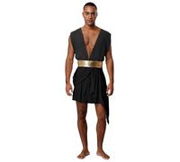 iiniim Uomo Male Greek God Costume Roman Cosplay Outfit Adult Party Toga Costume Short Robe Dress Medieval Warrior Outfits Birthday Carnival Stage Nero S