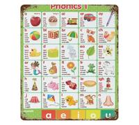 IINKUEYK Classroom Decor Pinyin Chart Metal Sign Cognitive Development Vintage Tin Sign 8 X 12