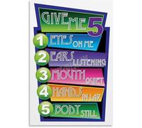 IINKUEYK Educational Poster Canvas Wall-Art for Bedroom Living Room Decor Learning Materials Vibrant Colors Inspirational Design Framed,08x12inch(20x30cm)