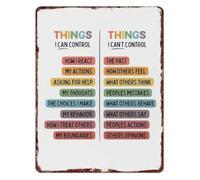 IINKUEYK Motivational Things I Can Control And Can't Control Metal Sign Vintage Wall Plaque for Home Counseling Space 8 X 12