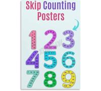 IINKUEYK Skip Counting Numbers Math Educational Poster Classroom Wall-Art Canvas Print for School Learning Home Decor Living Room Bedroom Unframed,08x12inch(20x30cm)