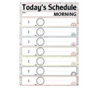 IINKUEYK Visual Schedule Poster with Pictures Reusable Morning Evening Routine Chart for Home Classroom Preschool Autism Behavior Management Resource 8 X 12