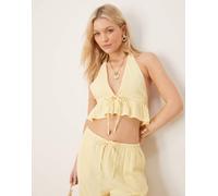 Iisla & Bird - Gilet allacciato al collo da mare giallo con allacciatura sul davanti in coordinato 38