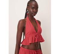 Iisla & Bird - Gilet allacciato al collo da mare rosso con allacciatura sul davanti in coordinato 40