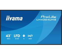 iiyama LH4364UHS-B1AG visualizzatore di messaggi Pannello piatto per segnaletica digitale 109,2 cm (43") LED Wi-Fi 500 cd/m² 4K Ultra HD Nero Android 24/7