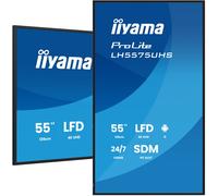 iiyama Prolite LH5575UHS-B2AG 139 cm Digital Signage Display IPS LED 4K UHD HDMI DP in/Out Daisy Chain USB2.0 RS-232c RJ45 Media Player Android 11OS iiSignage² iiControl iiShare WiFi SDM-S 24/7