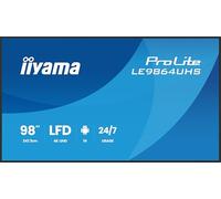 iiyama Prolite LE9864UHS-B1AG - Display digitale da 247,7 cm, 98", pannello LED VA 4K UHD HDMI USB-C USB2.0 RS-232c RJ45 Android 14 OS iiSignage² WiFi Mediaplayer 24/7, antiriflesso, nero
