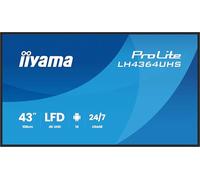 iiyama Prolite LH4364UHS-B1AG - Display digitale da 108 cm, 43", pannello LED da 4 K, UHD HDMI, USB-C USB2.0, RS-232c, RJ45, Android 14 OS iiSignage², lettore multimediale WiFi 24/7, antiriflesso,
