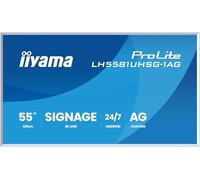 iiyama Prolite LH5581UHSG-1AG - Display digitale da 54,6", 54,6", pannello LED VA, 4K, UHD, HDMI, USB-C USB2.0, RS-232c, RJ45, Android 14 OS iiSignage², WiFi Mediaplayer 24/7, antiriflesso bianco