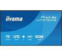 iiyama ProLite LH7575UHS-B2AG Display per segnaletica digitale 4K da 75" con funzionamento 24 ore su 24, 7 giorni su 7, sistema operativo Android, funzione Signal FailOver e slot Intel® SDM.
