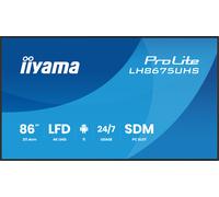 iiyama ProLite LH8675UHS-B2AG Display per segnaletica digitale 4K da 86" con operatività 24 ore su 24, 7 giorni su 7, sistema operativo Android, funzione Signal FailOver e slot Intel® SDM.