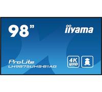 iiyama Prolite LH9875UHS-B1AG - Display digitale da 97,5" IPS LED Panel 4K UHD VGA DVI HDMI DP in/Out USB2.0 RS-232c RJ45 Android OS WiFi OPS, Micro-SD 24/7, colore: Nero