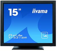 iiyama ProLite T1531SR, 38,1cm (15"), schwarz Touchmonitor (4:3), 38,1cm (15"), resistiv (5-Draht), 1024x768 Pixel, 8ms, Helligkeit: 350cd, Blickwinkel: 140/125?(H/V), Kontrast: 700:1, DVI, VGA, Touc