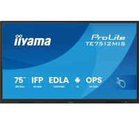 iiyama Prolite TE7512MIS-B4AG 189,3 cm 75" VA DLED Large Formato Display 4K UHD 40 Touchpoint PureTouch IR VGA HDMI DP USB-C USB3.2 RS-232c RJ45 HDMI-Out 7H OPS WiFi Android 14 OS iiControl AntiGlare