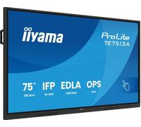 iiyama Prolite TE7513A-B1AG - Display IPS LED da 189,3 cm, 75", formato grande, 4 K, UHD, 40 punti touch, PureTouch IR† HDMI DP USB-C USB3.2 RS-232c RJ45 HDMI-Out 7H OPS WiFi Android 14 OS iControl