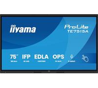 iiyama ProLite TE7515A-B1AG - Display interattivo IPS, 189,3 cm, 75", 4K UHD 40 punti touch DeepContrast-IR+ HDMI DP USB-C USB3.2 RS-232c RJ45 OPS WiFi Android 14 OS Google EDLA iiControl AntiGlare