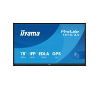 iiyama Prolite TE7513A-B2AG - Display interattivo IPS, 189,3 cm, 75", 4K UHD 40 punti touch, PureTouch IR- HDMI DP USB-C DP-Alt USB2.0/3.2 RJ45 WiFi OPS Android 14 Google EDLA PIR NFC AntiGlare 7H 24