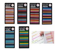 iJiGui 1800 Pezzi Segnapagina, 6 Stili Segnalibri Adesivi, Sticky Notes Colorati Adesive Linguette Indice Scrivibile Trasparenti, Linguette Adesive per leggere e Contrassegnare Pagine, Imparare
