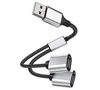 iJiGui Splitter USB 2.0 A Maschio a Dual Femmina, Cavo OTG Prolunga 1 Maschio a 2 Femmina, per PC/Laptop/Dischi Rigidi Esterni