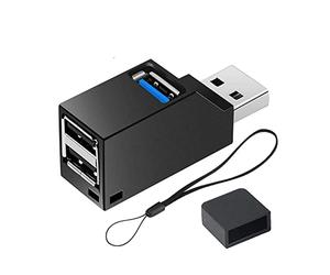 iJiGui USB 3.0 3 Porte Hub Splitter, Adattatore USB Multiporta con 1 Dati USB 3.0 + 2 USB 2.0, può Connettersi a Disco U, Lettore di Schede, Scatola per Disco Rigido e Altre Apparecchiature-Nero