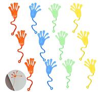 iJiZuo 12 Mani Colorate per Bambini, Mani Appiccicose in 4 Colori, con Maniglia, Giocattoli per Bambini, Regalo di Compleanno per Bambini, Piccoli Regali per Feste
