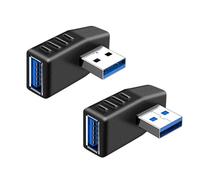 iJiZuo 2 PCS Adattatore USB 3.0 Angolare 90° Maschio a USB 3.0 Femmina, Angolo su/Giù Retto Testa di Convertitore a 90 Gradi, Compatibile con Tutti Dispositivi di Interfaccia USB