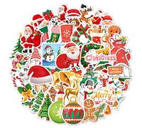 iJiZuo 50PCS Stickers Adesivi Natalizi, Adesivi a Tema Natale, Adesivi per Decorazioni Natalizie, Decorazione Babbo Natale Adesivo, Decorazione Babbo Natale Adesivo, Adesivi Regalo di Natale