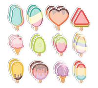 iJiZuo 720 Pezzi Blocchetti Memo Adesivi, Note Adesive dei Cartoni Animati, Mini Note Adesive, Piccoli Regali per Feste di Compleanno a Scuola per Bambini(Motivo Gelato)